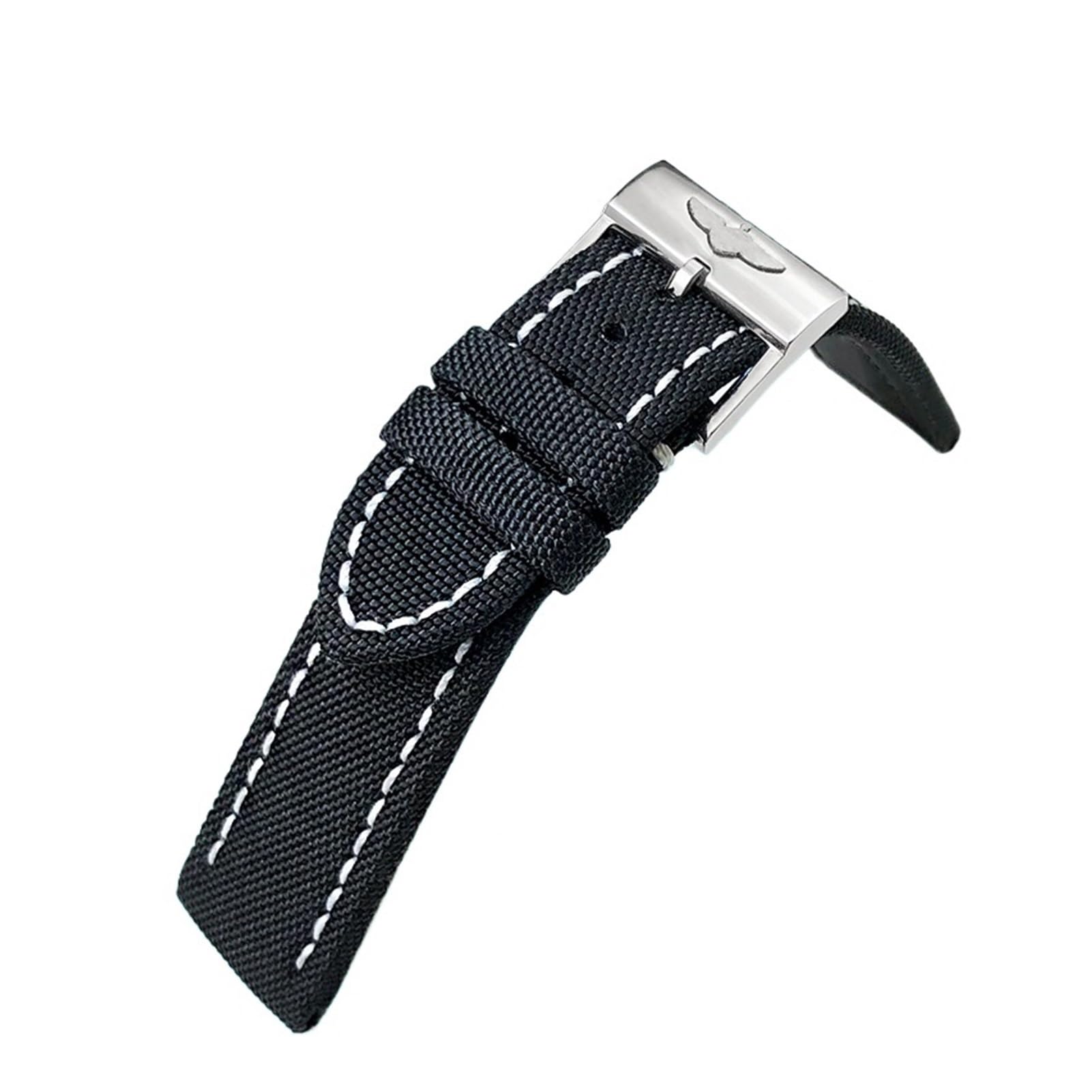 Compatible con Breitling Superocean Navitimer Avenger Compatible con Omega Compatible con Correa de Reloj Tissot(Black White-Black,22mm)