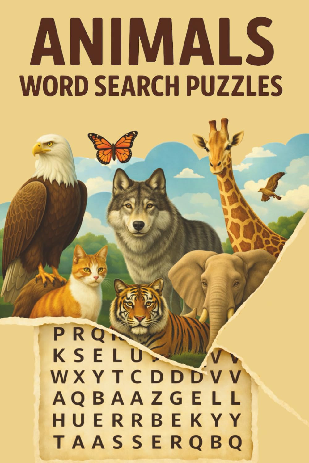 Animals Word Search Puzzle Book: 55 Word Searches Featuring Land Animals, Ocean Creatures, Birds, Reptiles, Insects & More | For Adults, Seniors & Teenagers | Large Print