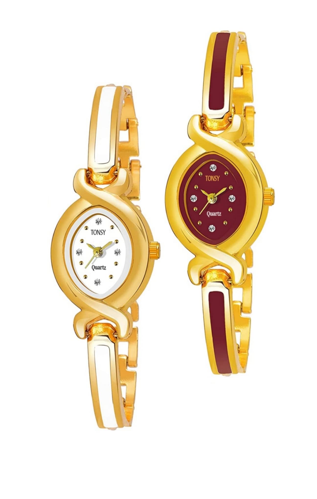 Shine Enterprise Analogue Womens & Girls Watch (Red & White Dial Multi Colored Strap) (Pack of 2) (B07HX33CLJ) Amazon Price History, Amazon Price Tracker