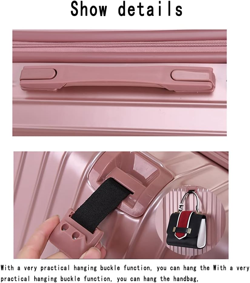 Star river Luggage, trolley case, pink, silver, red, black brown, 20 inches, 22 inches, 24 inches, 26 inches, with 4 sets of rotating wheels, combination lock, telescopic rod, zipper, PC+ABS, 24in