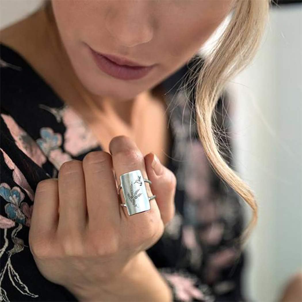 SIMONLY Hummingbird Ring S925 Sterling Silver Animal Ring Jewelry Gift for Bird Lover