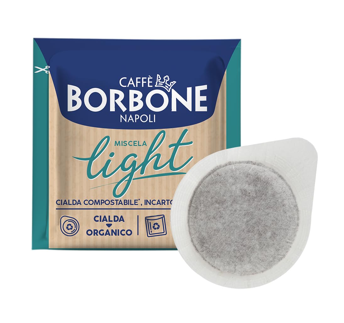 Compostable Pod, Light Coffee Blend, 50% less caffeine than the Blue Blend - 150 Pads - Compatible with ESE System Paper Pads 44 mm