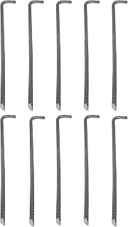 Savage Island 400mm x 10mm 10 Pack Galvanised Heavy Duty Steel Ground Stakes/Tent Pegs / Anchor Stakes. Suitable For Marquees, Trampolines, Gazebos, Bouncy Castles, Tents, Polytunnel Greenhouses