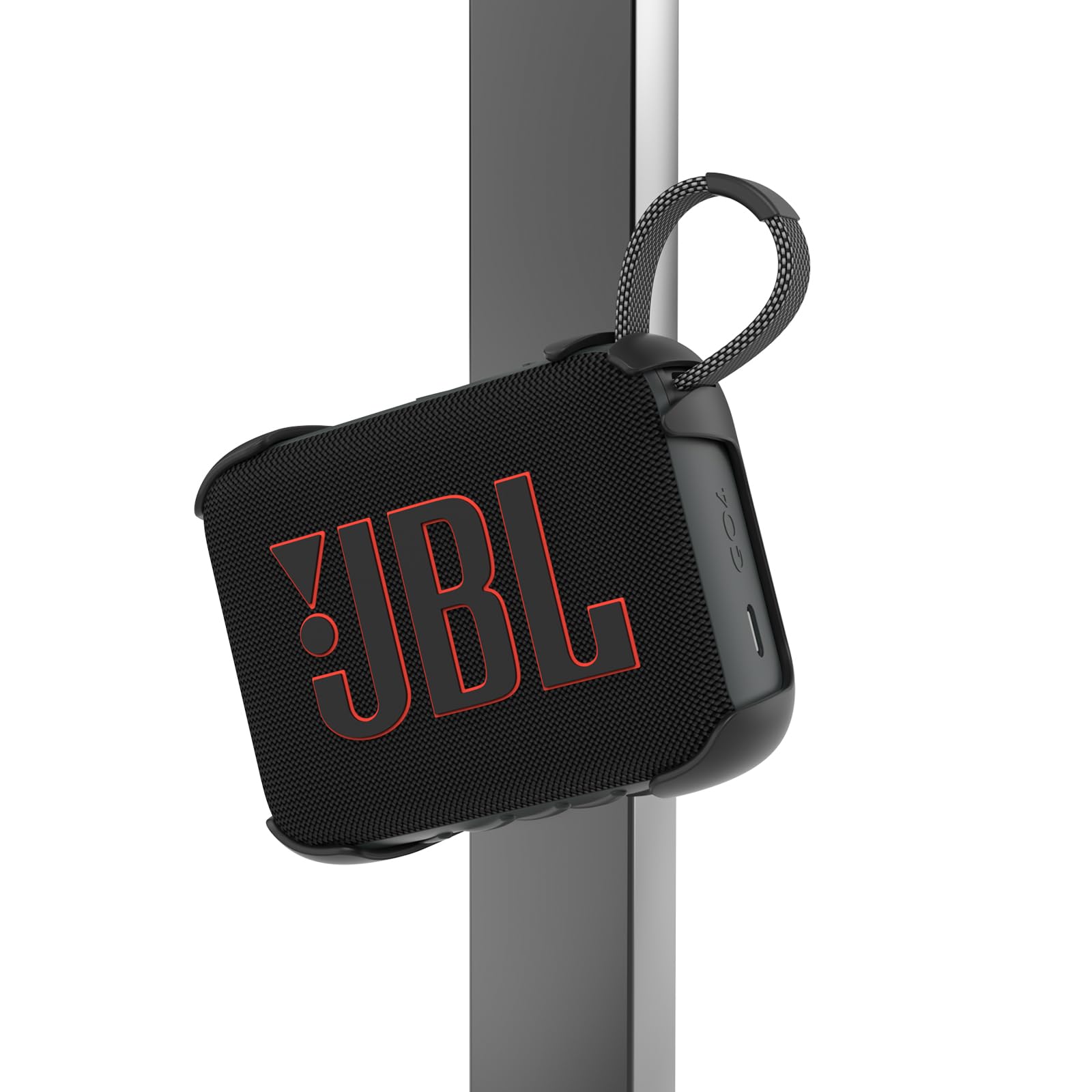 3-in-1 Magnetische Halterung mit abnehmbarem Anti-Rutsch-Gurt für JBL GO 4 Tragbare Bluetooth-Lautsprecher, Golfwagen/Lenker/Stangen/Fahrrad/Motor/Wohnmobile/Geländefahrzeuge & Wandhalterungen