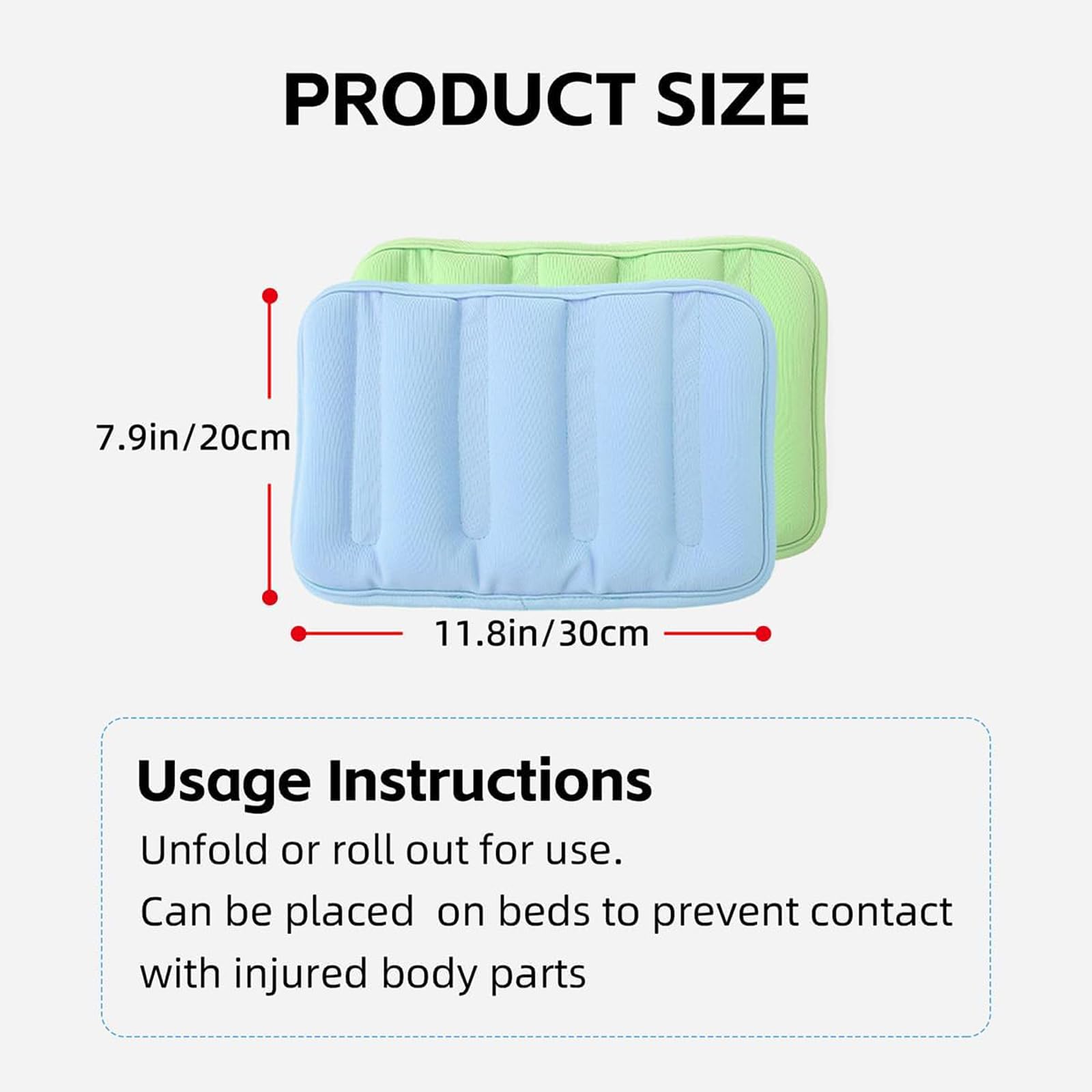 Cojín Antiescaras para Personas Mayores Postradas En Cama con Discapacidad, Almohada Transpirable para Aliviar Las Úlceras por Presión, Posicionadores Corporales,Verde