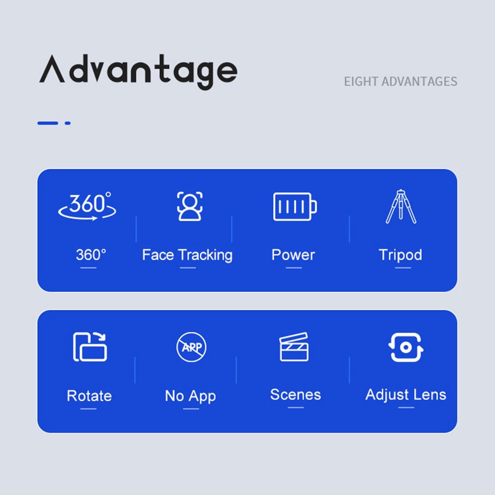 Supporto per telefono con tracciamento automatico, rotazione a 360 gradi, supporto intelligente da scrivania, supporto con sensore di movimento a mani libere, per ufficio, giochi, matrimoni, viaggi