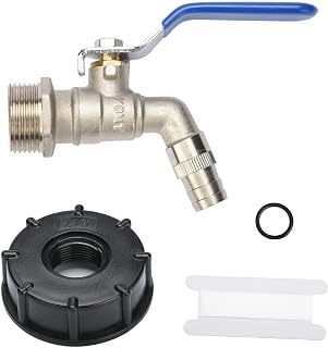 Grifo de Jardín/a prueba de heladas grifo de exterior de 1", Grifo para Manguera de una Salida en Latón Cromado ，Azul