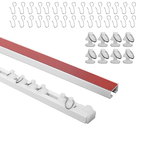 Self Adhesive Curtain Track,9.8FT Ceiling Curtain Track No Drill,Curtain Track