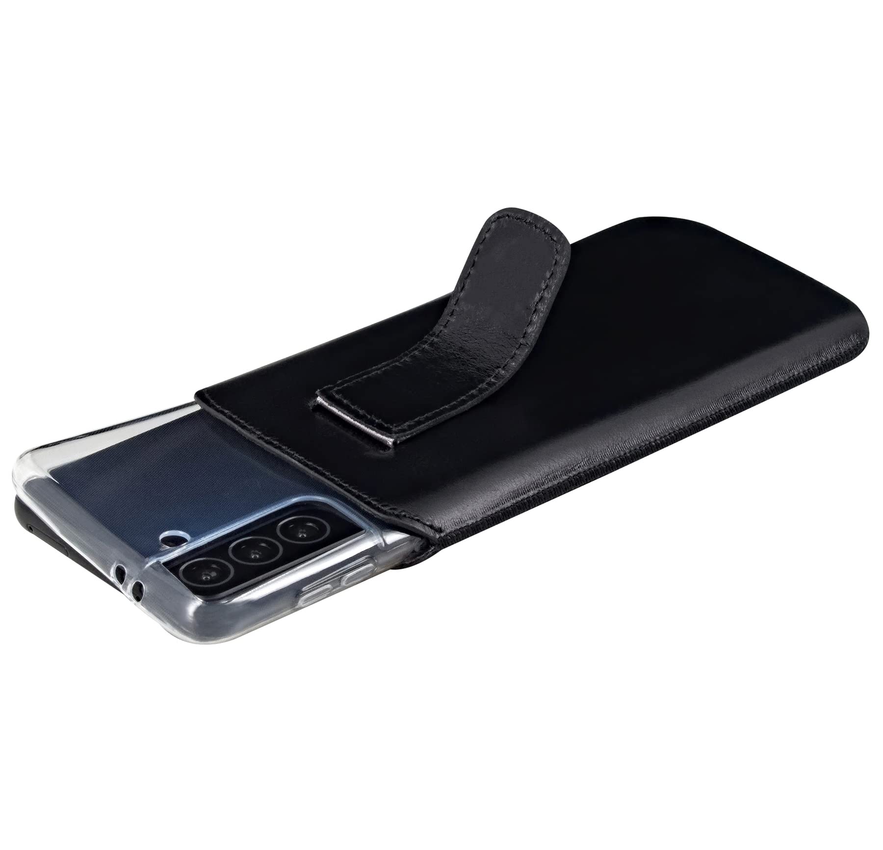 Suncase ECHT Ledertasche Leder Etui kompatibel mit Xiaomi 17T Pro Hülle Innenmaße: ca. 167 x 82 x 12 mm (passend nur mit Silikon/Case/Bumper) in schwarz