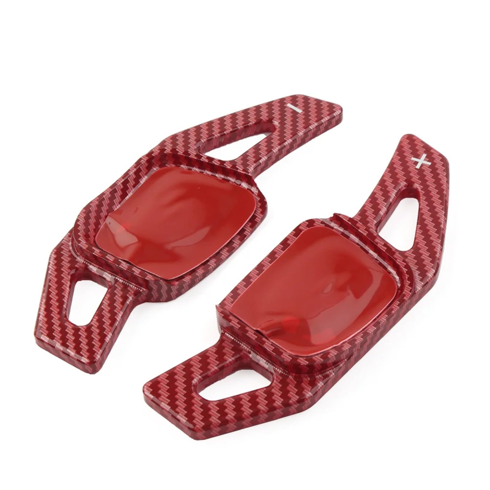 Levas De Cambio En El Volante Compatible Con VW Para Atlas 2018-2022 Para Teramont 2018-2022 Para Arteon 2017-2022 Extensión Palanca Cambios Para Volante Coche Fibra Carbono(Red)