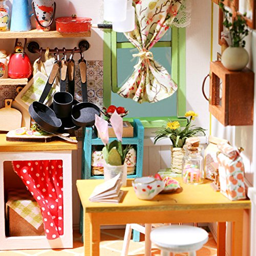 Rolife Miniatur Puppenhaus Küche Kits mit Licht DIY Holz Mini Haus Modell Erwachsene-Kinder 14 15 16 17 18 Jahre Alt… – Bild 5