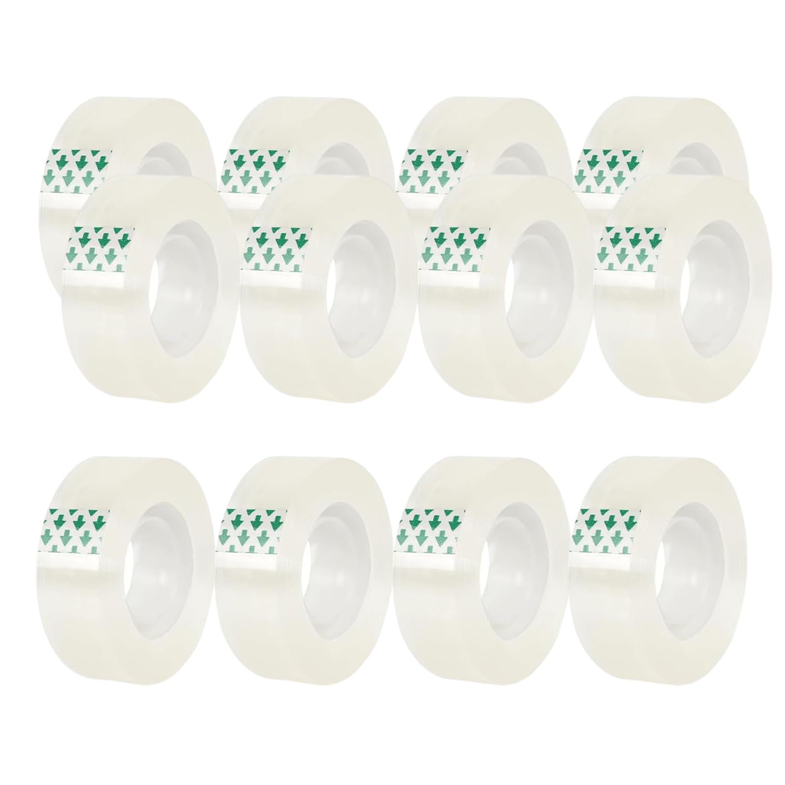 Buxuaaaa 12 Rolls Clear Tape Refills for Dispenser Easy Tear by Hands Tape Refills for Wrapping School and Home Supplies Gift Wrapping