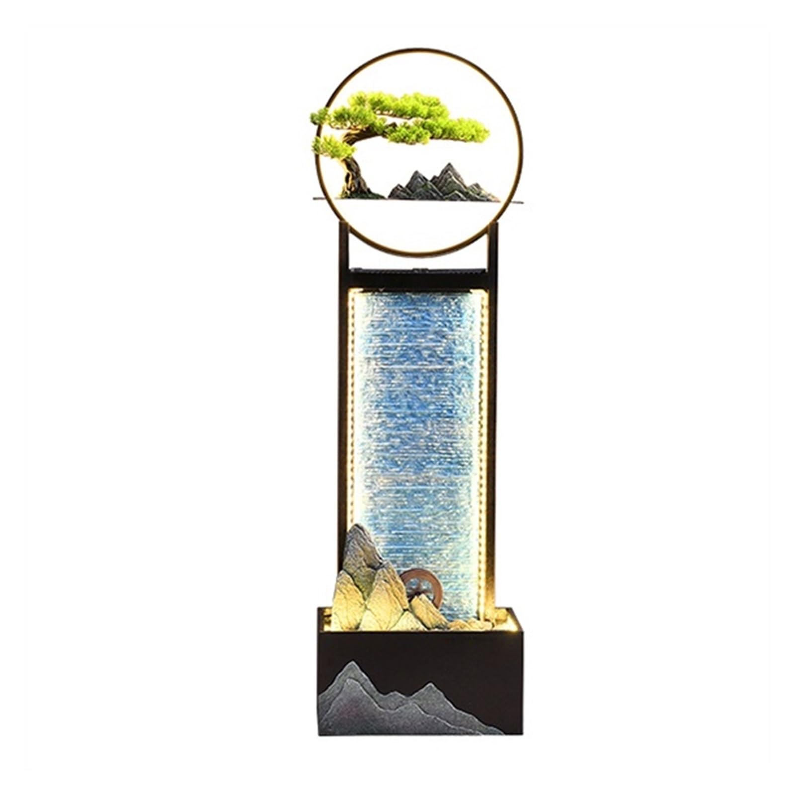 Fontana da pavimento per soggiorno, Decorazione moderna e semplice dell'acqua, fontana d'acqua circolante nel cortile del soggiorno, decorazione del giardino roccioso del pavimento dell'ufficio , Font