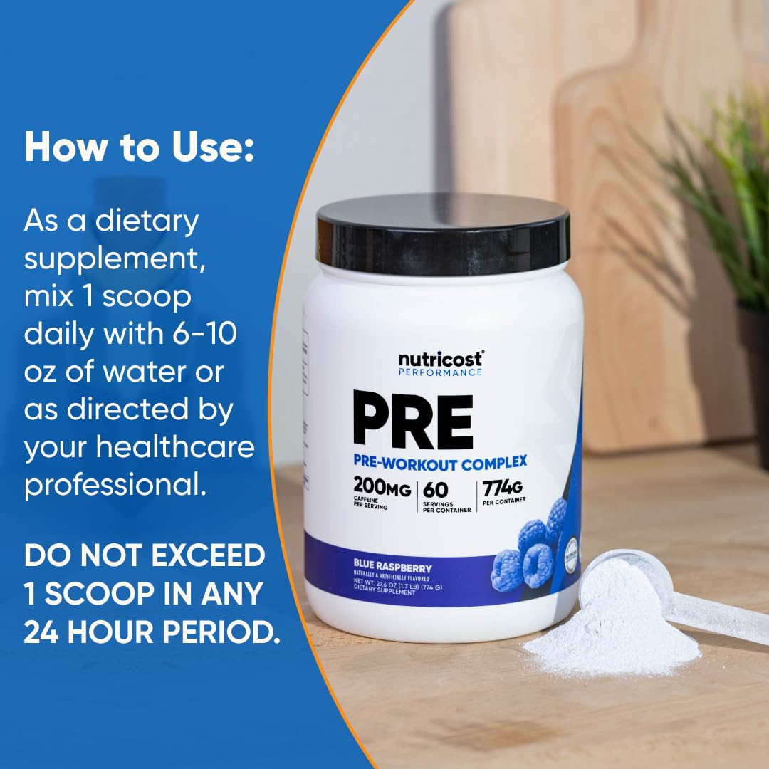 Nutricost Pre-Workout Complex Powder (Blue Raspberry) 60 Servings — Amazon image 7
