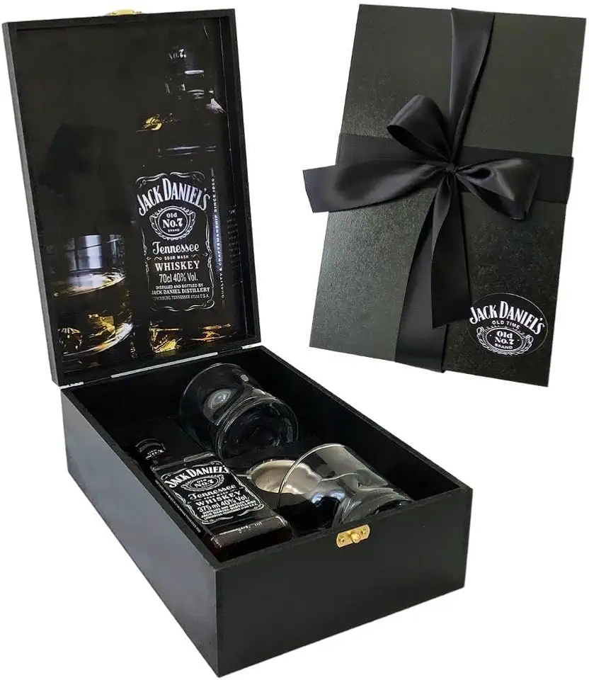 Box Presente Whisky 375ml com 2 Copos e Dosador – Kit Masculino Elegante para Natal, Dia dos Pais, Namorados, Aniversários e Corporativo