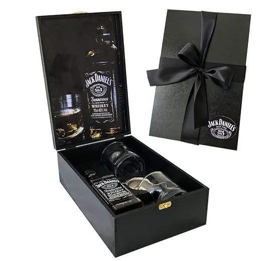 Box Presente Whisky 375ml com 2 Copos e Dosador – Kit Masculino Elegante para Natal, Dia dos Pais, Namorados, Aniversários e Corporativo