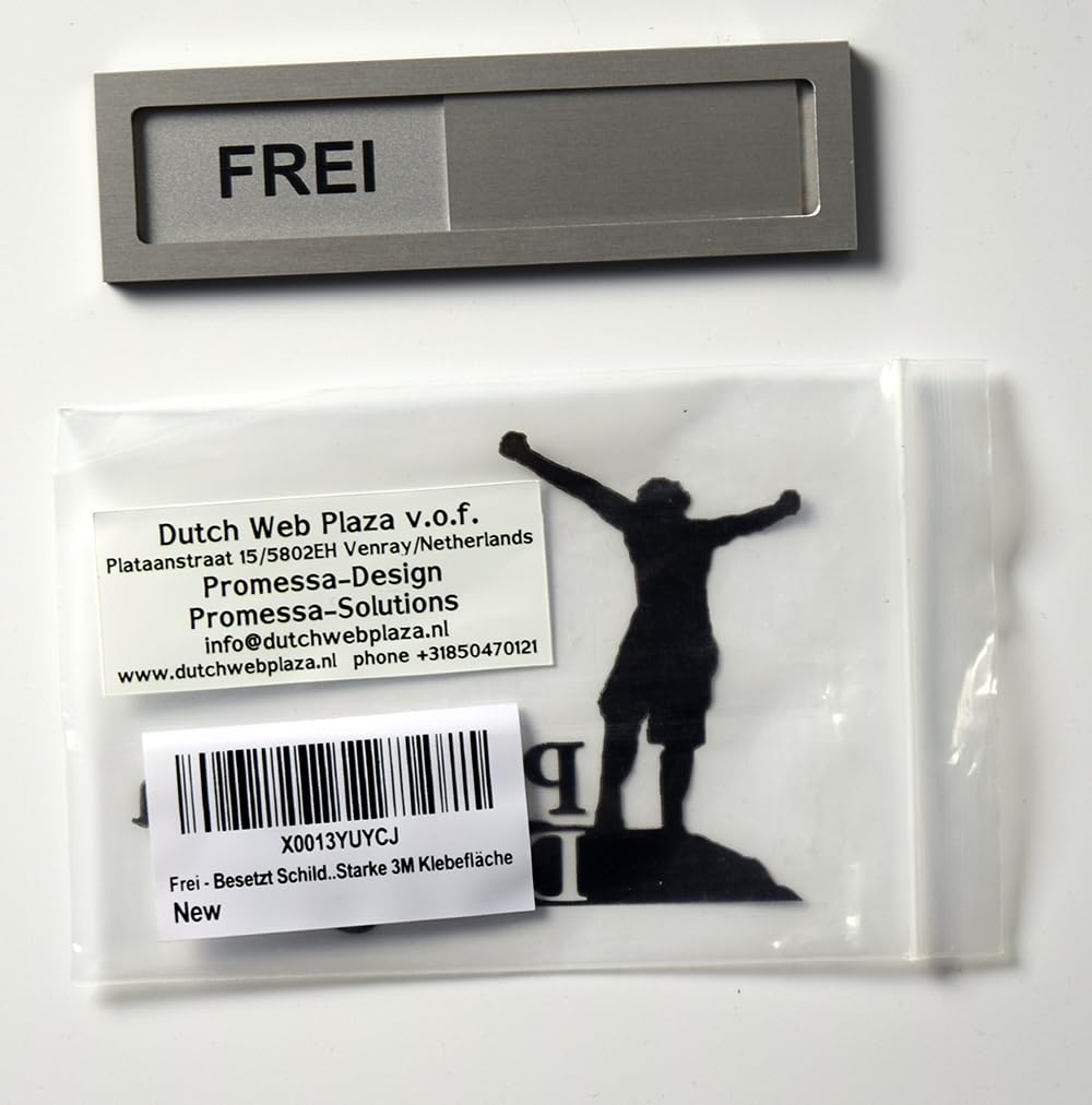 Cartello Libero/Occupato In Alluminio Spazzolato Con Cursore - Adesivo 3M - 10x2,8 Cm - Per Uffici E Sale Riunioni