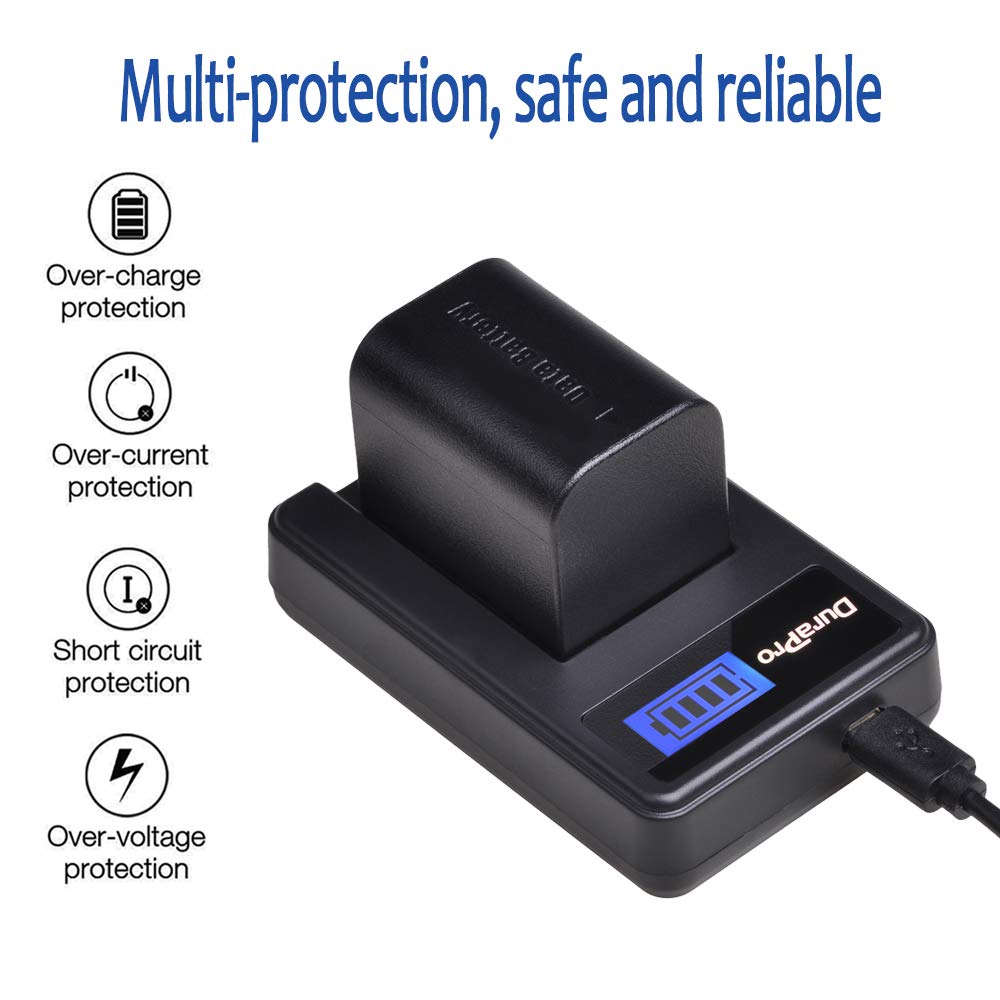 DuraPro 1 batterie 2900 mAh BN-VG121 BN-VG121 + chargeur USB LCD pour appareils photo numériques JVC GZ-E10 GZ-E100 GZ-E100SEU GZ-E105BEK GZ-E105BEU GZ-E105REK GZ-E225-V comme BN-VG107 BN-VG10. 7U