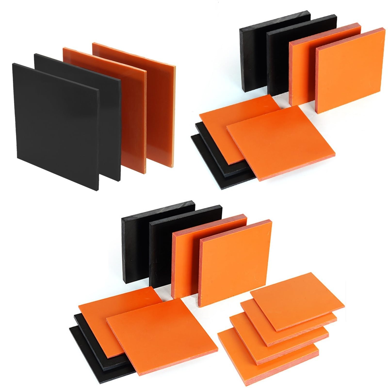 1 láminas de baquelita 200x100mm, grosor 2-30mm, panel laminado de resina fenólica de alta resistencia, placa aislante eléctrica para manualidades, mecanizado CNC y prototipos(Orange,200x100x15mm)