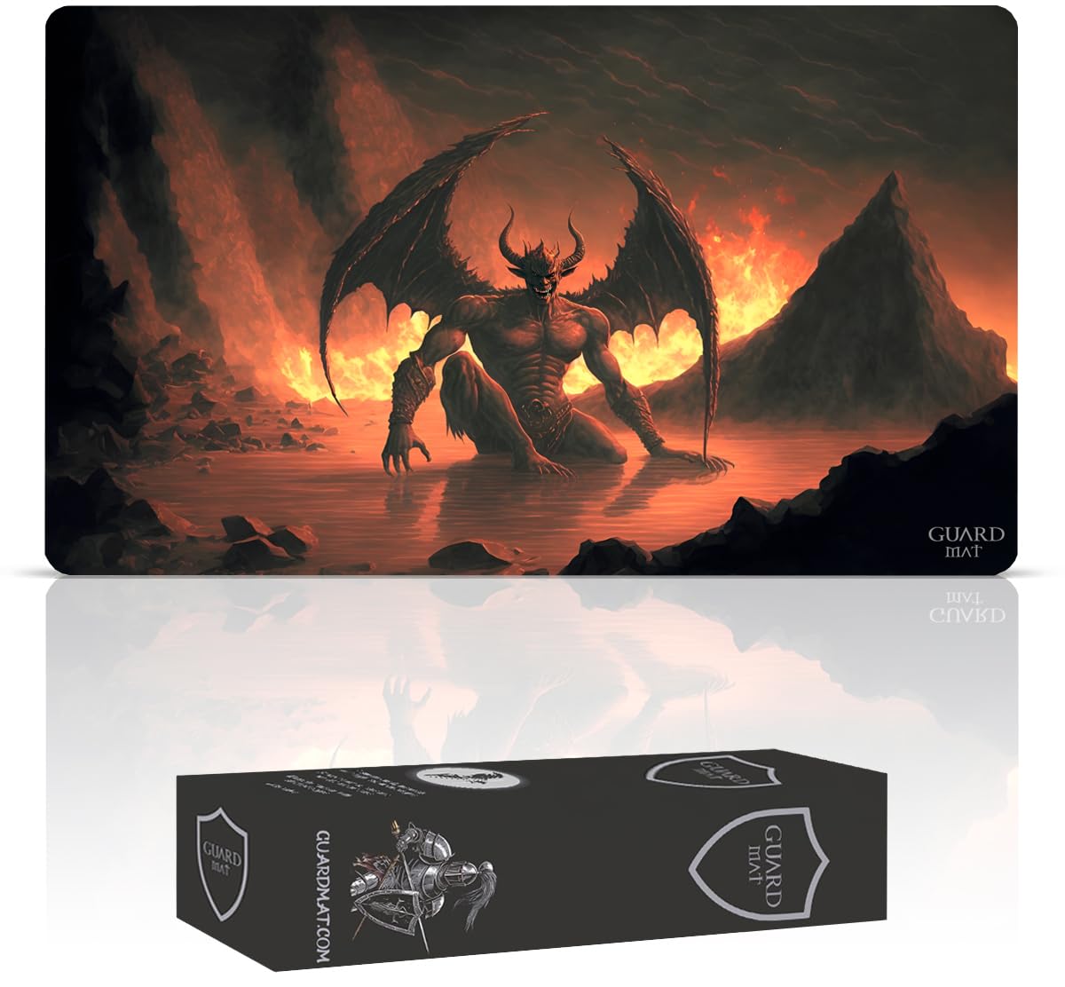 Devil Mirage (Bordes Cosidos) - Tapete para Cartas Magic - Alfombrilla de Juego - Playmat Compatible con MTG, Señor de los Anillos, TCG, Juegos de Mesa
