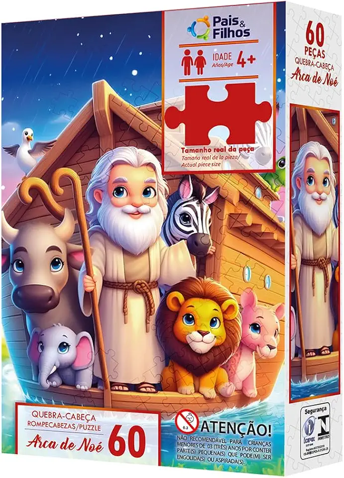 Pais & Filhos - Quebra-Cabeça Arca De Noé 60 Peças