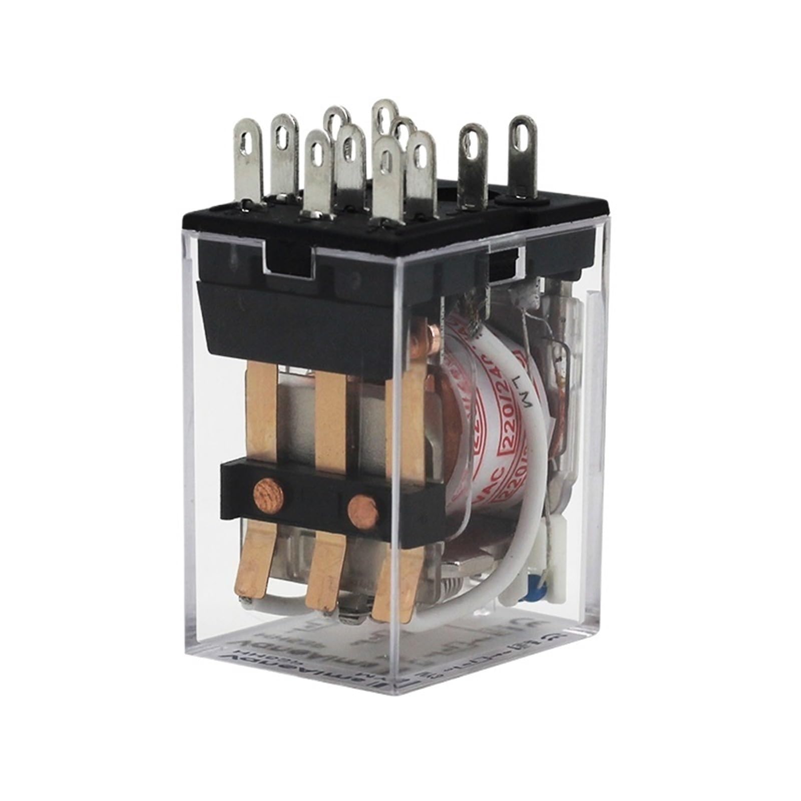 Relé de potencia general con bobina electromagnética MY3NJ DPDT de 11 pines HH53P Relé miniatura de 12 V CC y 24 V CA de 220 V(DC,24V with Base)