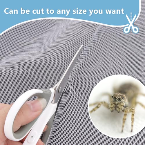 Image of 1 Pcs Jumping Spider Climbing Net Enclosure Accessories with 10 Pcs Magnet for Tarantula Insect Praying Mantis Jumping Spider Stick Insect (19.6 inch L, 19.6 inch W)