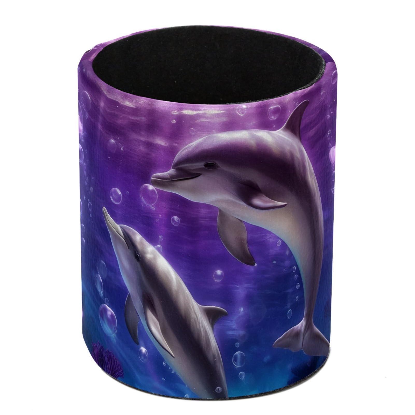 FWJZDSP Dolphin PU Leather Pencil Organizer, Makeup Brush Holder, Office Decor and Desk Accessories Durable
