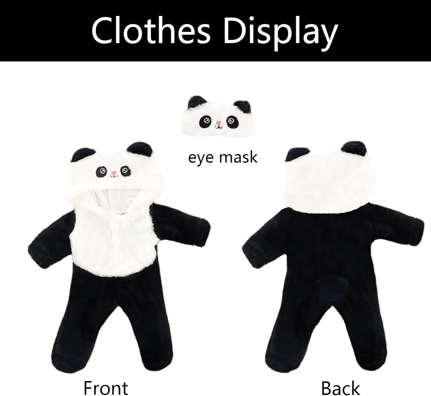 18 Inch Doll Clothes - Onesie Pajamas Fit 18 inch Girl Doll and More (Panda)