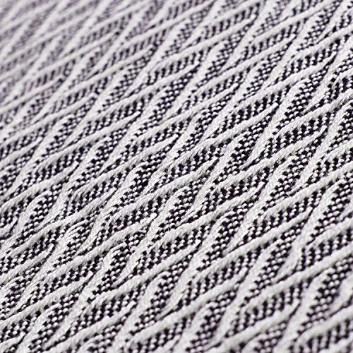 Americanflat CPT5060B Cotton Throw Blanket, 50X60, Black And Cream Chevron thumb #3