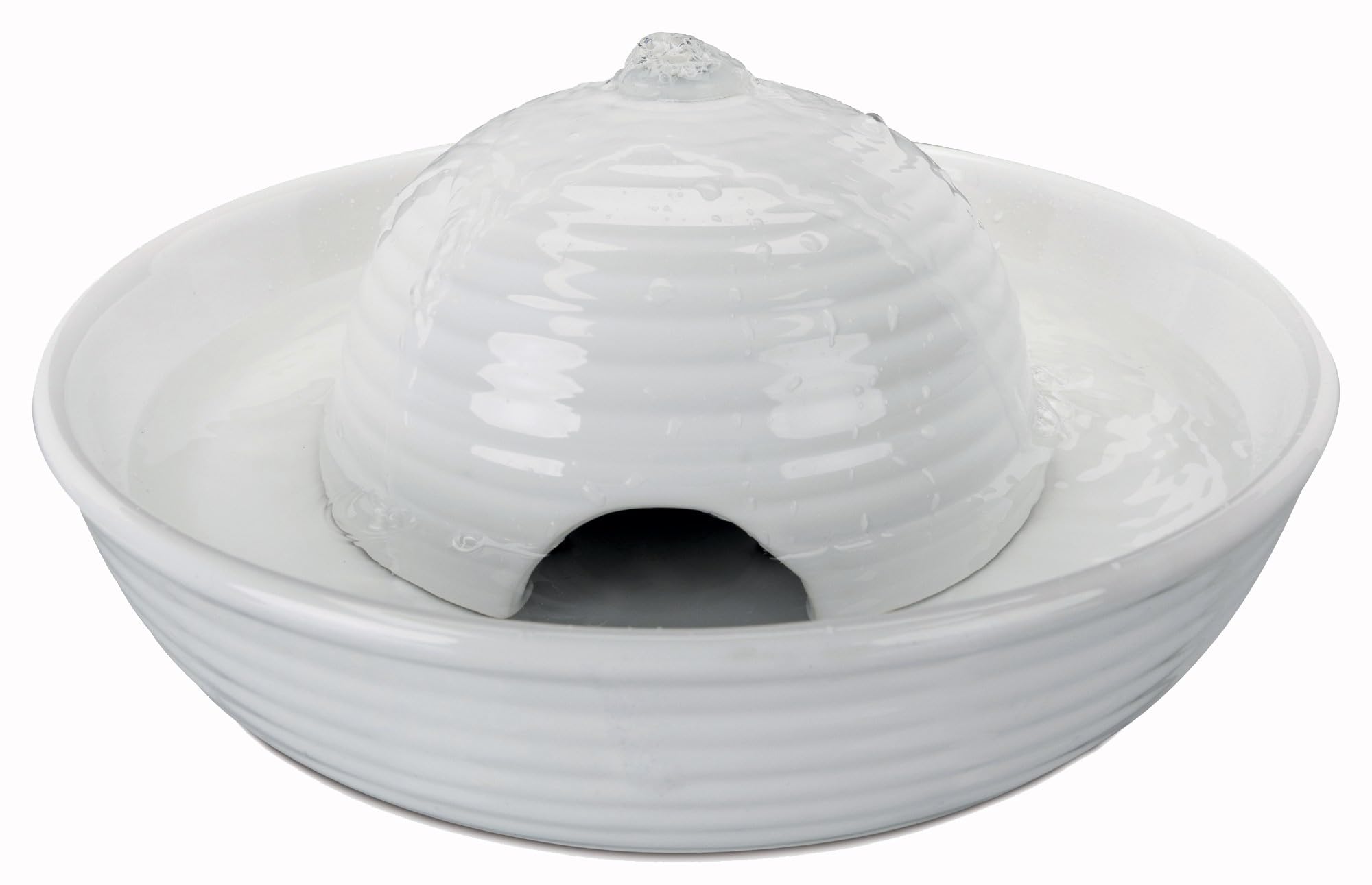 TRIXIE Elektroniczny dozownik wody "Fontanna do picia Vital Flow Mini, ceramika, 0,8 l/ø 24 × 10 cm, biały" - 24468