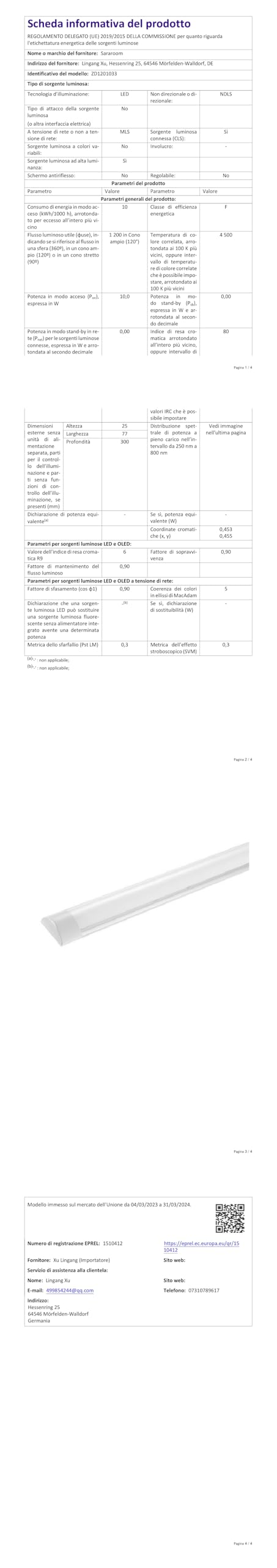 Sararoom Neon Tubo Led Barra 30cm 10W 1200LM Plafoniera Led Soffitto Bianco neutro 4500K Tubolare Luce Sottopensile, Lineare Lampada per Cucina Officina Ufficio Bagno Giardino Magazzino Garage Parete