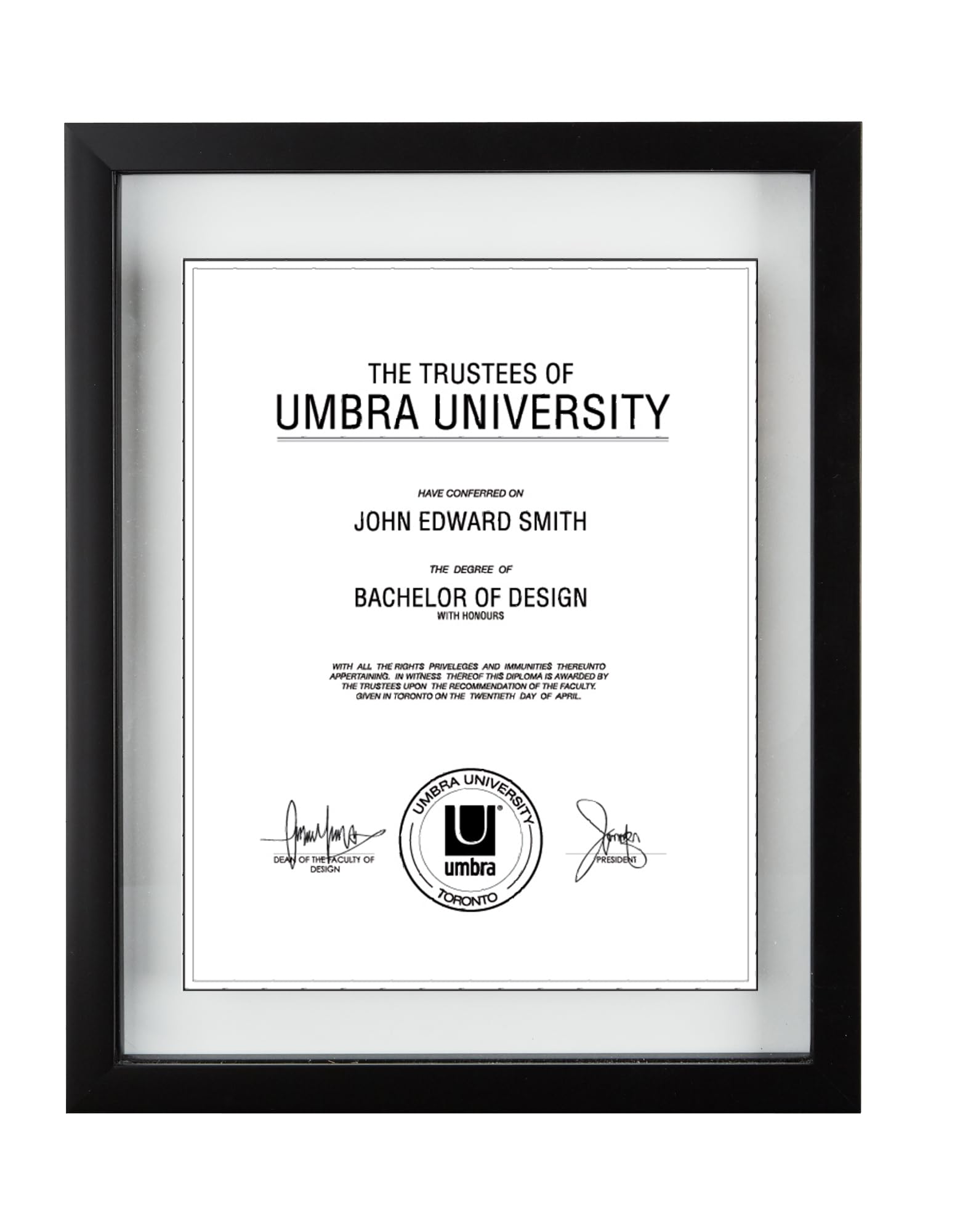 Document Frame 11x14 inch – Modern Picture Frame Designed to Display a Floating 8.5x11 Document, Diploma, Certificate, Photo or Artwork (Black)
