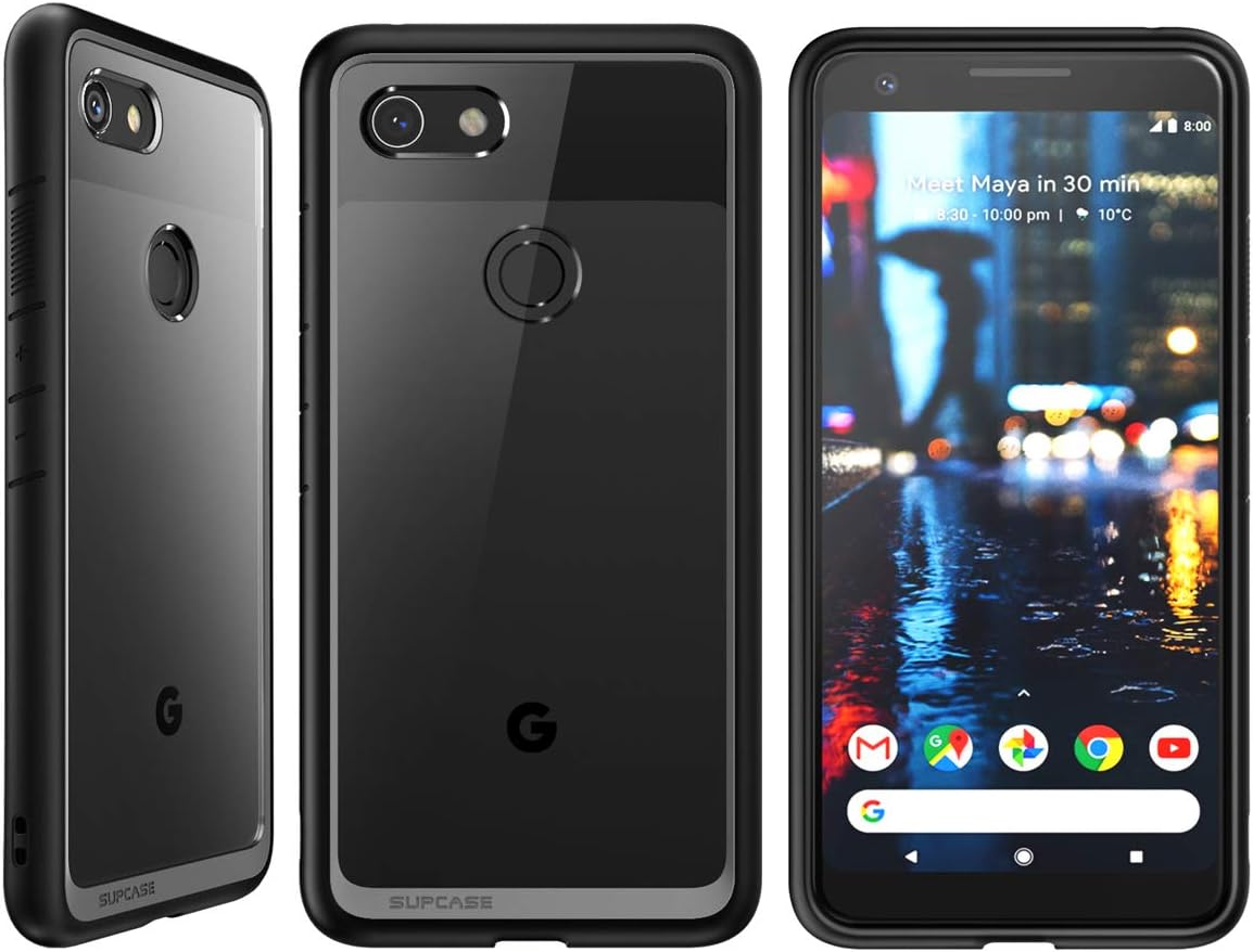 Google Pixel 3a XL Unicorn Beetle Style Clear Case-Black