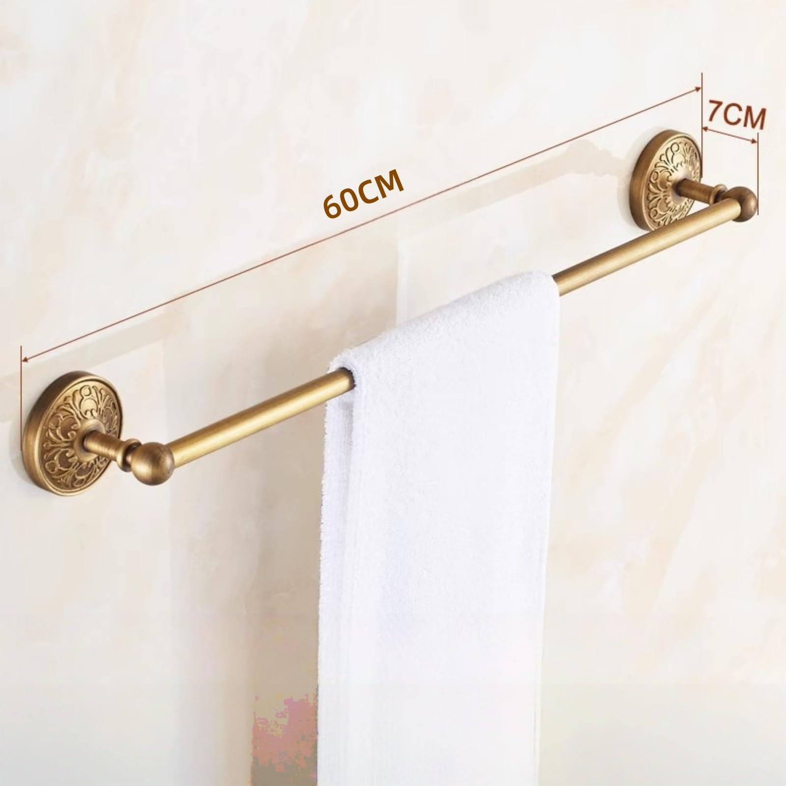 Luksusowy zestaw akcesoriów łazienkowych z antycznego mosiądzu - montowany na ścianie wieszak na ręczniki - opcje 1/3/4/5/6-częściowy - stylowy design z pojedynczym prętem do eleganckich łazienek