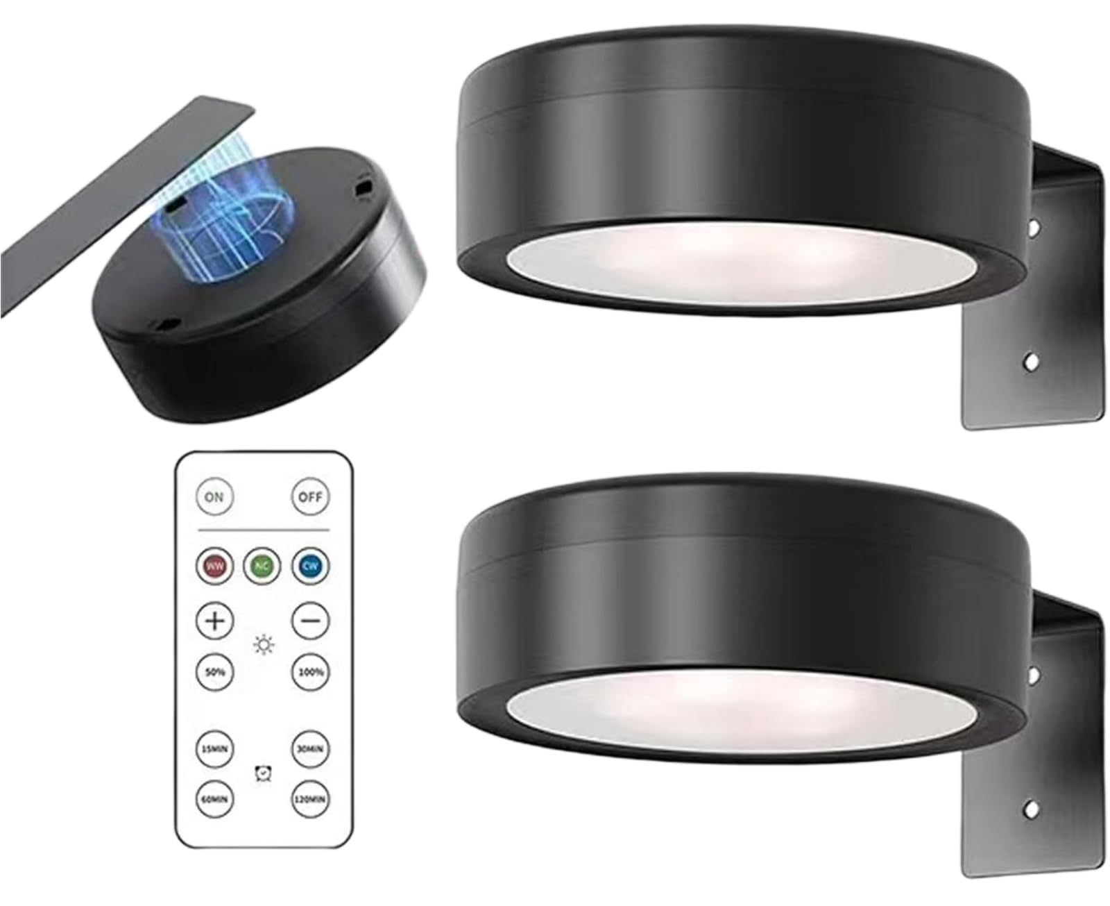 2Pcs Picture Lights for Wall, Magnetic LED Rechargeable Wireless Art Picture Frame Lights, with 3 Color Temps & Remote Control, 3 Lighting Modes Art Display Light, for Paintings