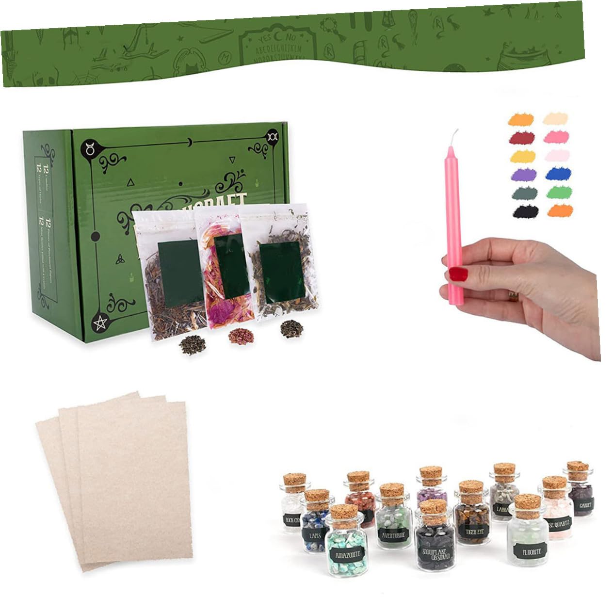 Juego de Velas Aromáticas para Brujería, 1 Set, para Rituales