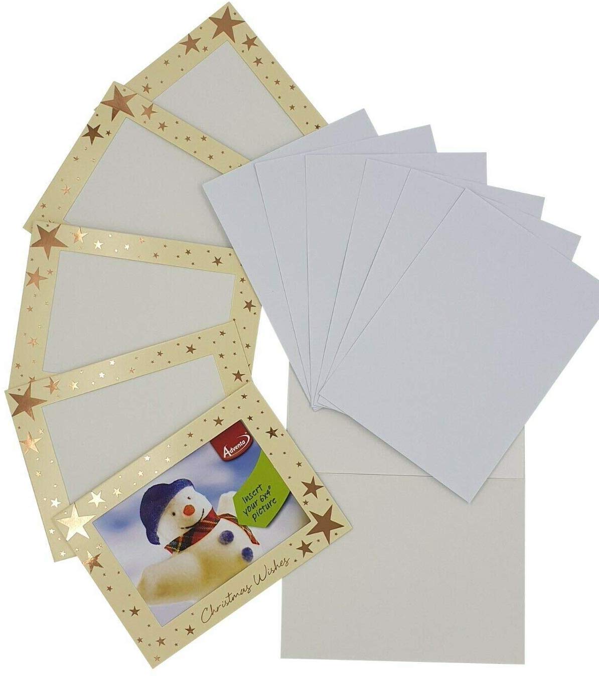 evelay Tarjetas y Sobres para Marcos de Fotos de Navidad, 6 Unidades, Personalizables