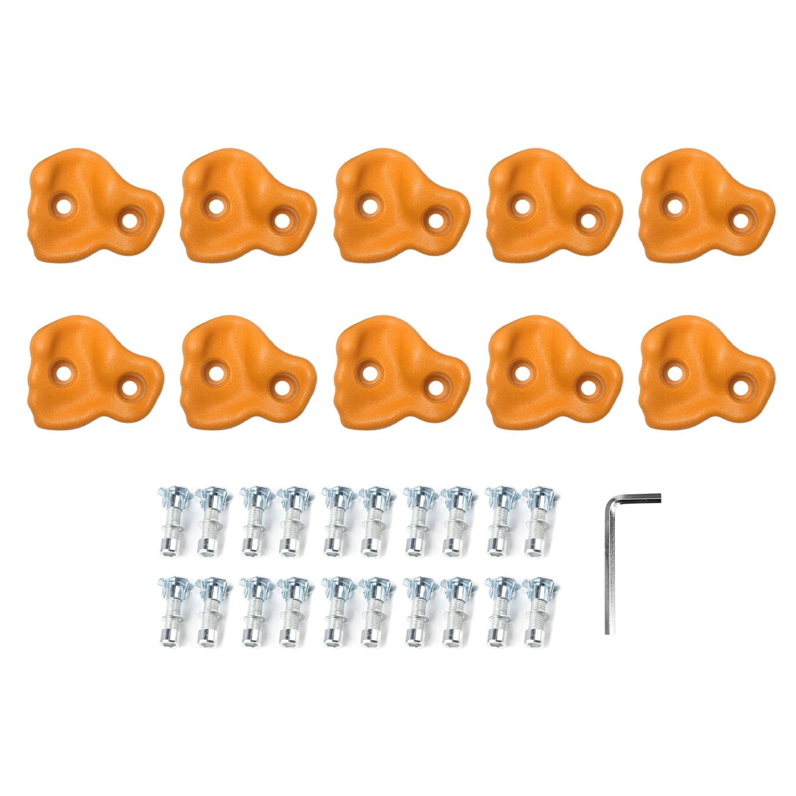 Kikumi 10PCS Rock Climbing Holds PE Ergonomic Comfortable Hand Feeling Climbing Rock Wall Grips for Indoor Outdoor (Orange)