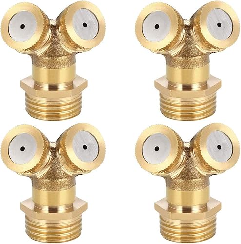 Boquilla de pulverización de nebulización de 14 ", boquilla de pulverización agrícola de latón de 2 agujeros, sistema de riego por aspersión de