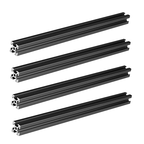 CCTVMTST 4 piezas de 15.748in 2020 negro ranura en T perfil de aluminio estándar europeo anodizado marco guía de riel lineal para bricolaje,