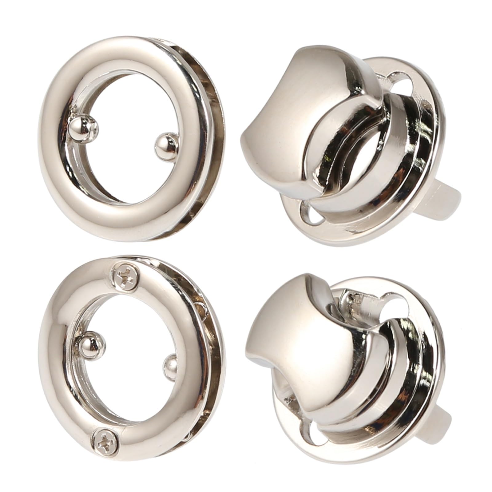 PVUVTNAHW 10pc 3.2CM Metal Round Bag Turn Lock Twist Clasp Leather Craft For Handbag Shoulder Purse DIY Hardware(Silver)
