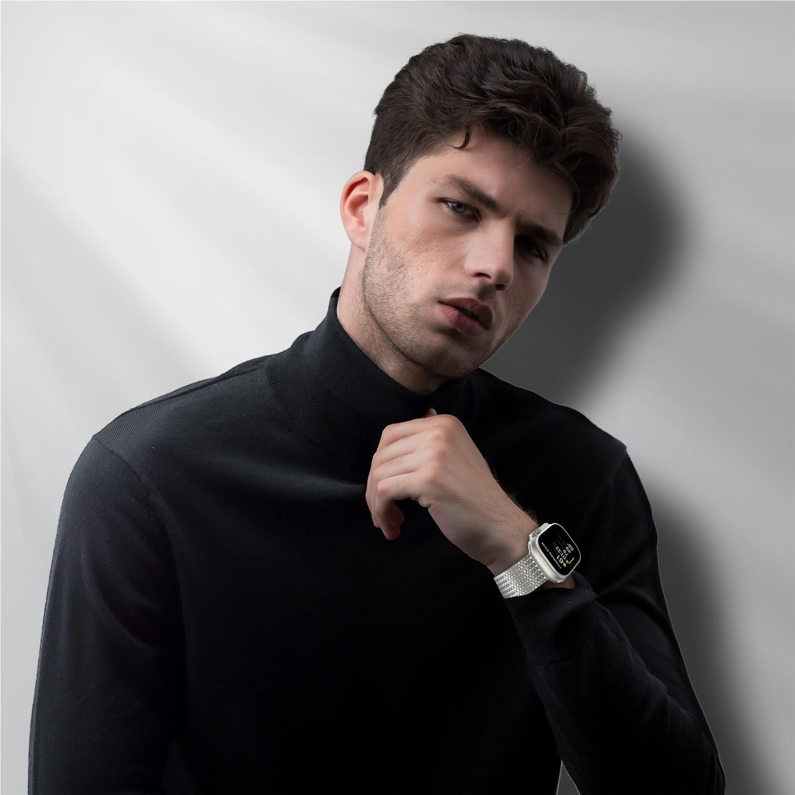 Bracelet de fermoir magnétique en acier inoxydable à boucle en maille pour Apple Watch BAND Ultra 2 49MM série 10/9/8/7/6/SE/5/4/3/2 38/40/41MM 42/44/45/49mm S10 42MM 46MM Sangle