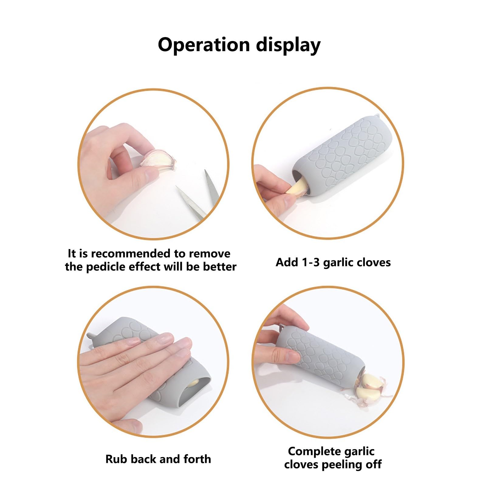 DTREEL 3 pelapatate in silicone, per rimuovere la pelle dell'aglio, strumento da cucina utili per sbucciare l'aglio, strumento da cucina, chiodi di garofano in silicone, per cucina