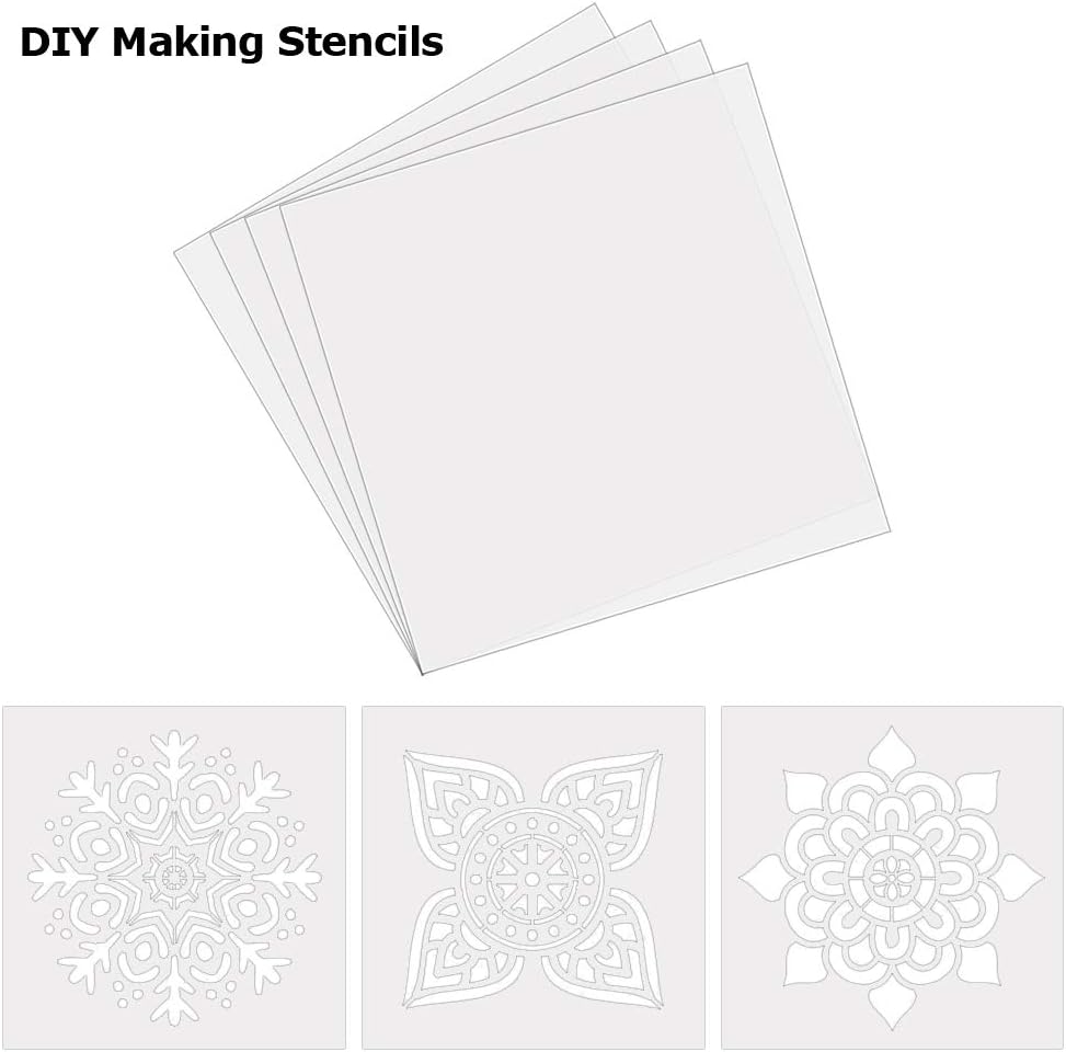 Sopplea 15 PCS 6 Mil 12" x 12" Blank Mylar Stencil Sheets-Make Your Own Stencil,Ideal Use Compatible Cricut & Silhouette Machines