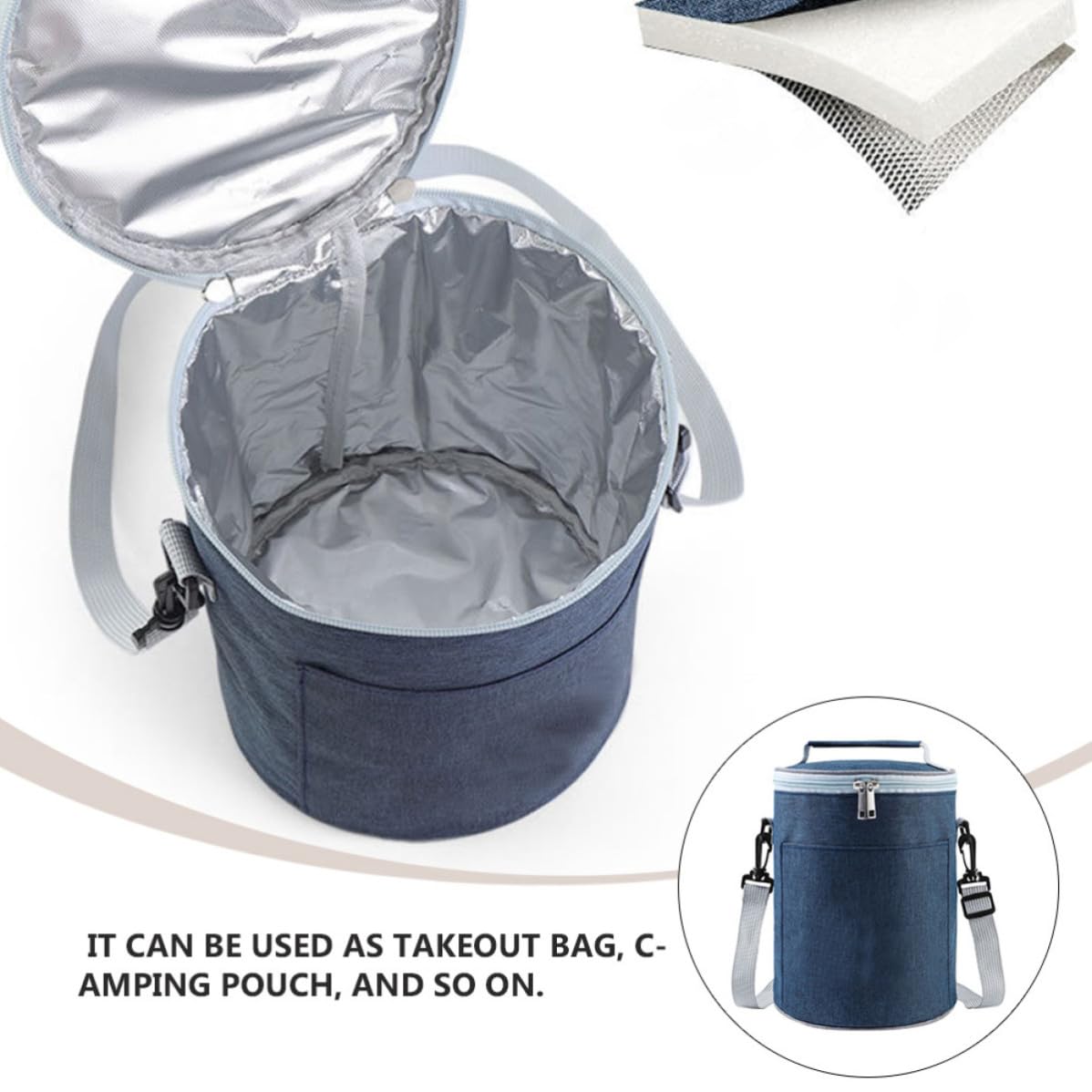 Artibetter Bolsa Térmica de Tela Oxford para Comida Caliente, Bolsa Aislante Portátil Aislamiento Térmico Adecuado para Picnic y Comida para Llevar