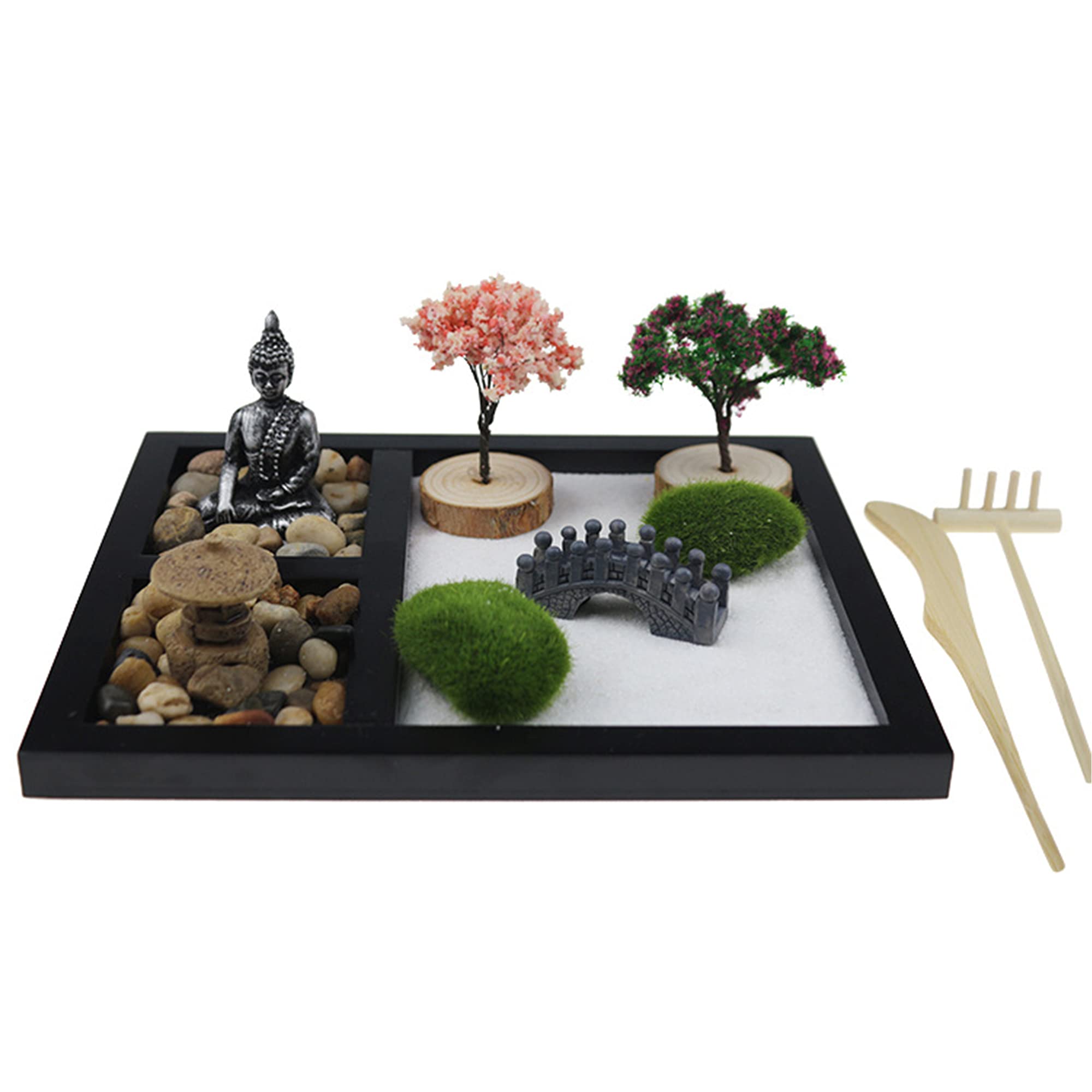 SUQ Zen zestaw akcesoriów ogrodowych, akcesoria dekoracyjne do ogrodu wróżek, miniaturowa dekoracja do ogrodu, statuetki ogrodowe, mini figurka z żywicy, DIY ornamenty, figurki mikro krajobraz bonsai,