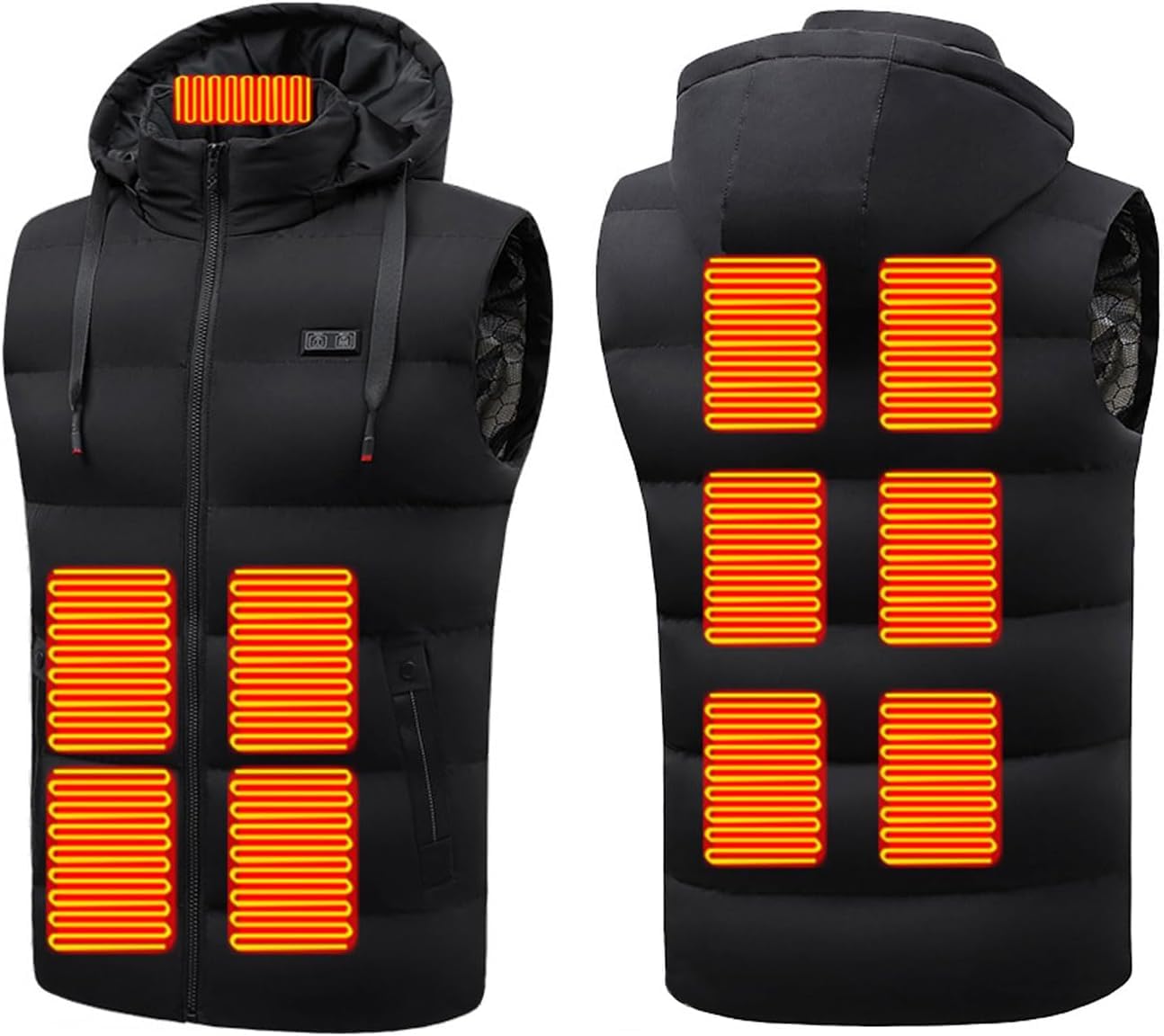 Gilet chauffant homme veste électrique hiver extérieur noir taille 3XL
