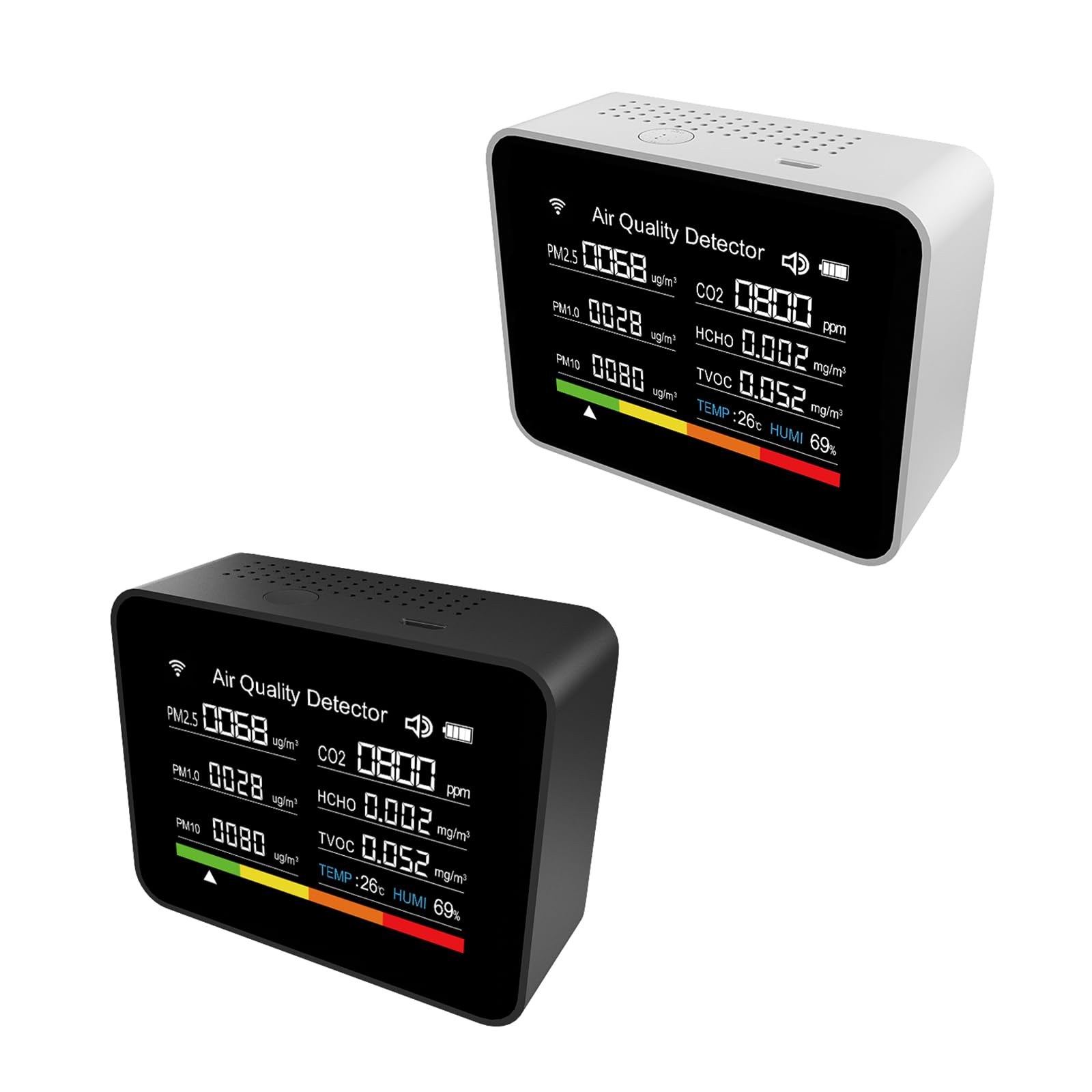 Innovatives Hygros Thermometer Messgerät 13 in 1 Luftqualitätstest TVOC HCHO Messgerät für PM2.5 PM1.0 CO2