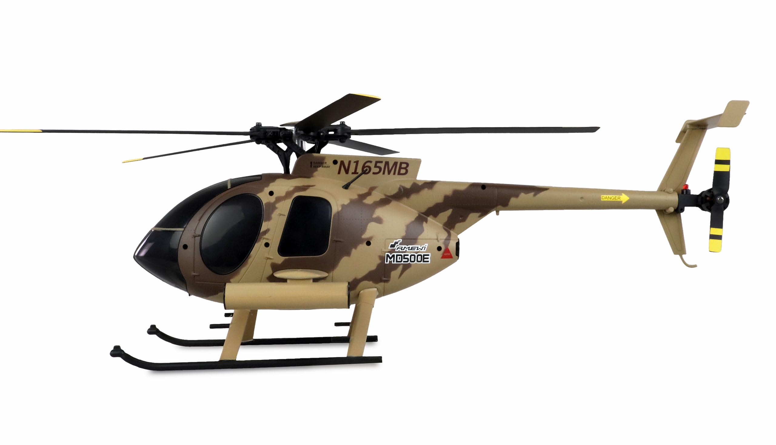 Amewi AFX MD500E 25336 - Elicottero militare brushless 4 canali, 325 mm, 6G RTF marrone